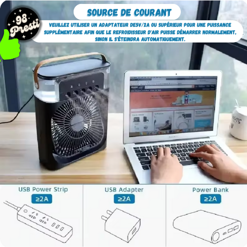 Clim Portable 3 en 1. Bien-être Frais, Mobile et à Petit Prix.