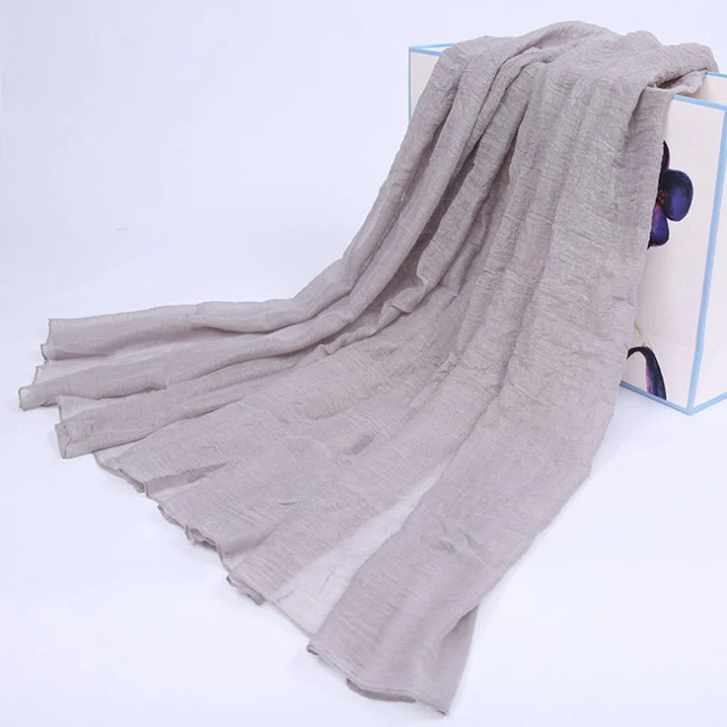 🧕 Élégance Naturelle – Voile Écharpe Coton & Lin