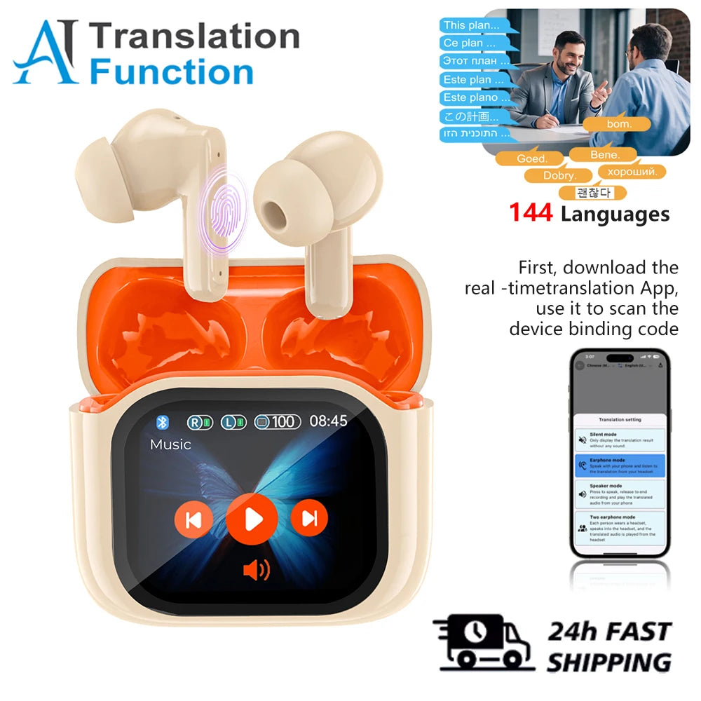 QuickTalk™ - Écouteurs Traducteurs Sans Fil – 144 Langues en temps réel