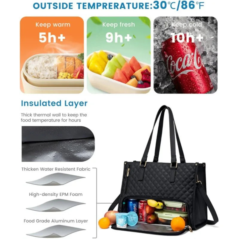 Sac 2-en-1 👜 Ordinateur & isotherme pour Repas, Élégant & Pratique