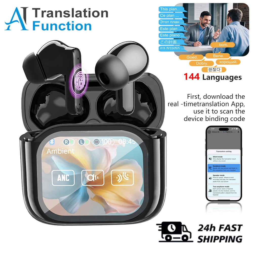 QuickTalk™ - Écouteurs Traducteurs Sans Fil – 144 Langues en temps réel