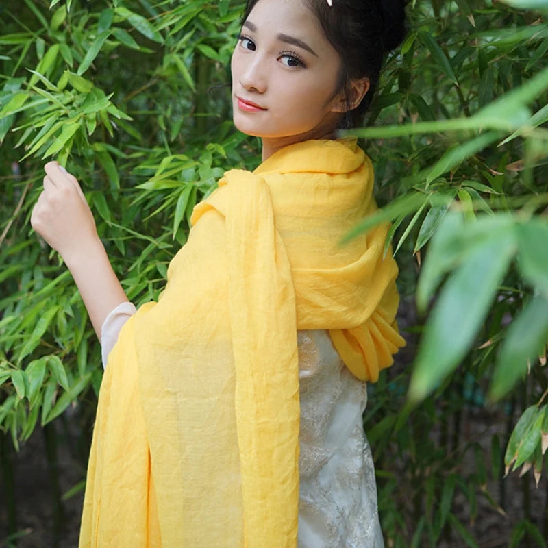 🧕 Élégance Naturelle – Voile Écharpe Coton & Lin