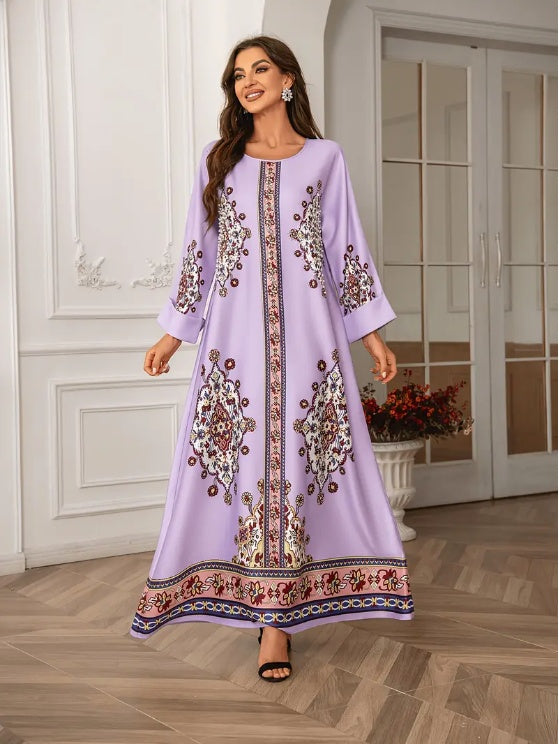 LaylaBloom™ – Abaya Élégante à Imprimé Floral
