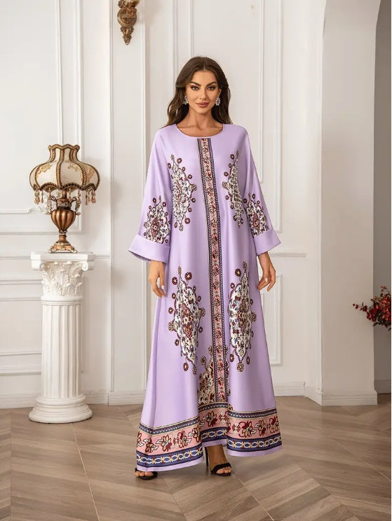 LaylaBloom™ – Abaya Élégante à Imprimé Floral