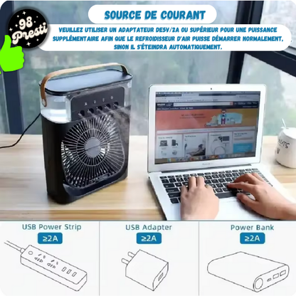 Clim Portable 3 en 1. Bien-être Frais, Mobile et à Petit Prix.