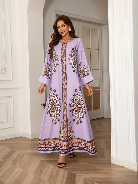 LaylaBloom™ – Abaya Élégante à Imprimé Floral