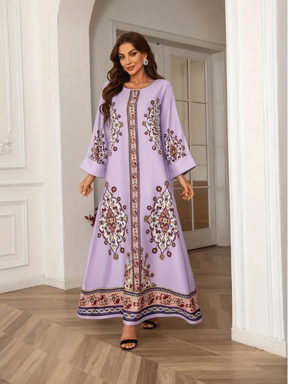 LaylaBloom™ – Abaya Élégante à Imprimé Floral