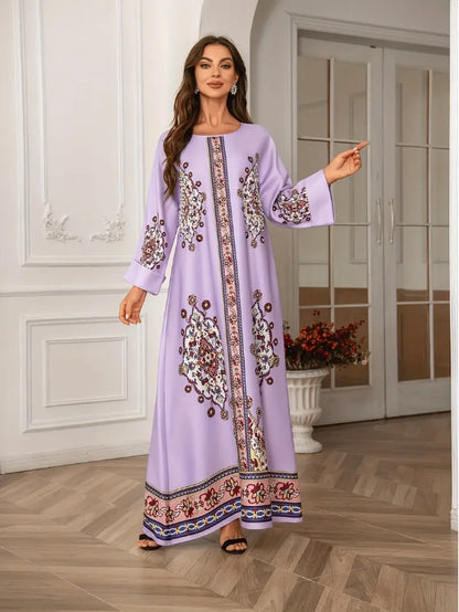 LaylaBloom™ – Abaya Élégante à Imprimé Floral