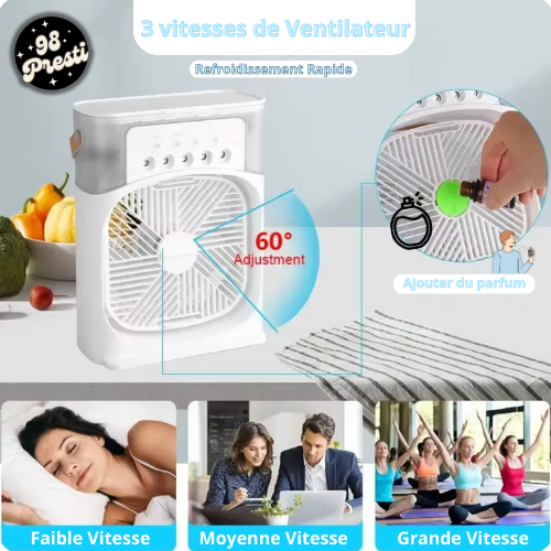 Clim Portable 3 en 1. Bien-être Frais, Mobile et à Petit Prix.