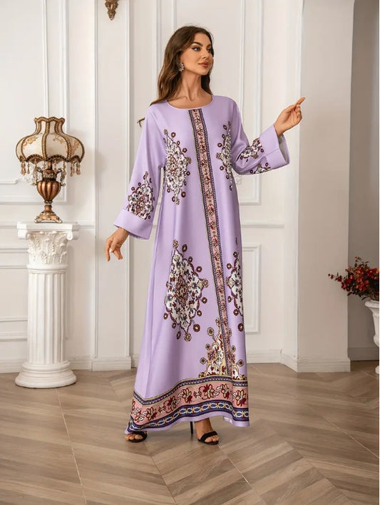 LaylaBloom™ – Abaya Élégante à Imprimé Floral