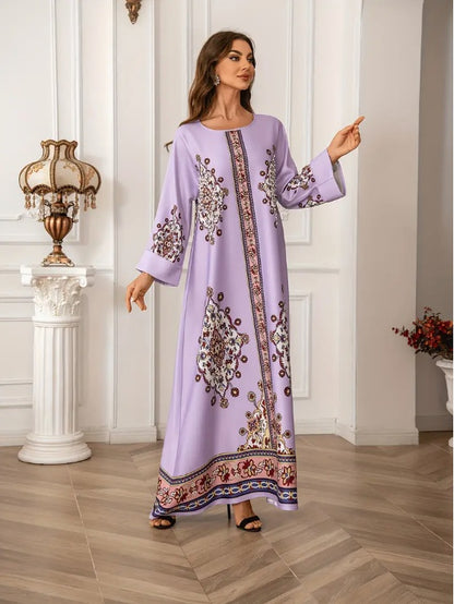 LaylaBloom™ – Abaya Élégante à Imprimé Floral