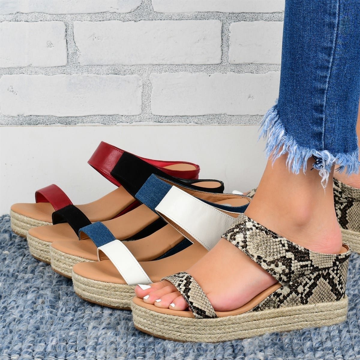 GoldStep™ – Sandales décontractées à talon compensé en chanvre naturel