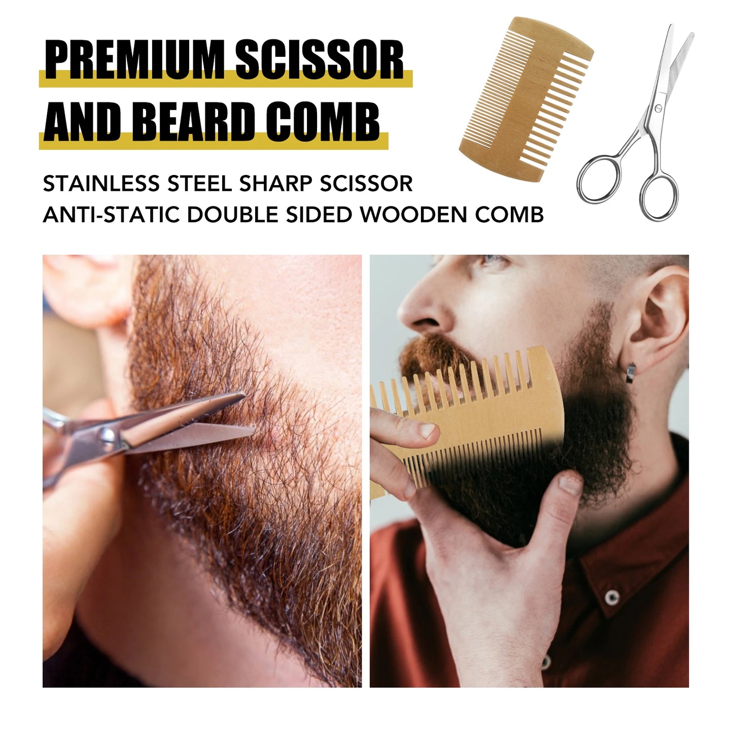 🧔 Kit de Soin Barbe Homme – Croissance & Entretien Complet