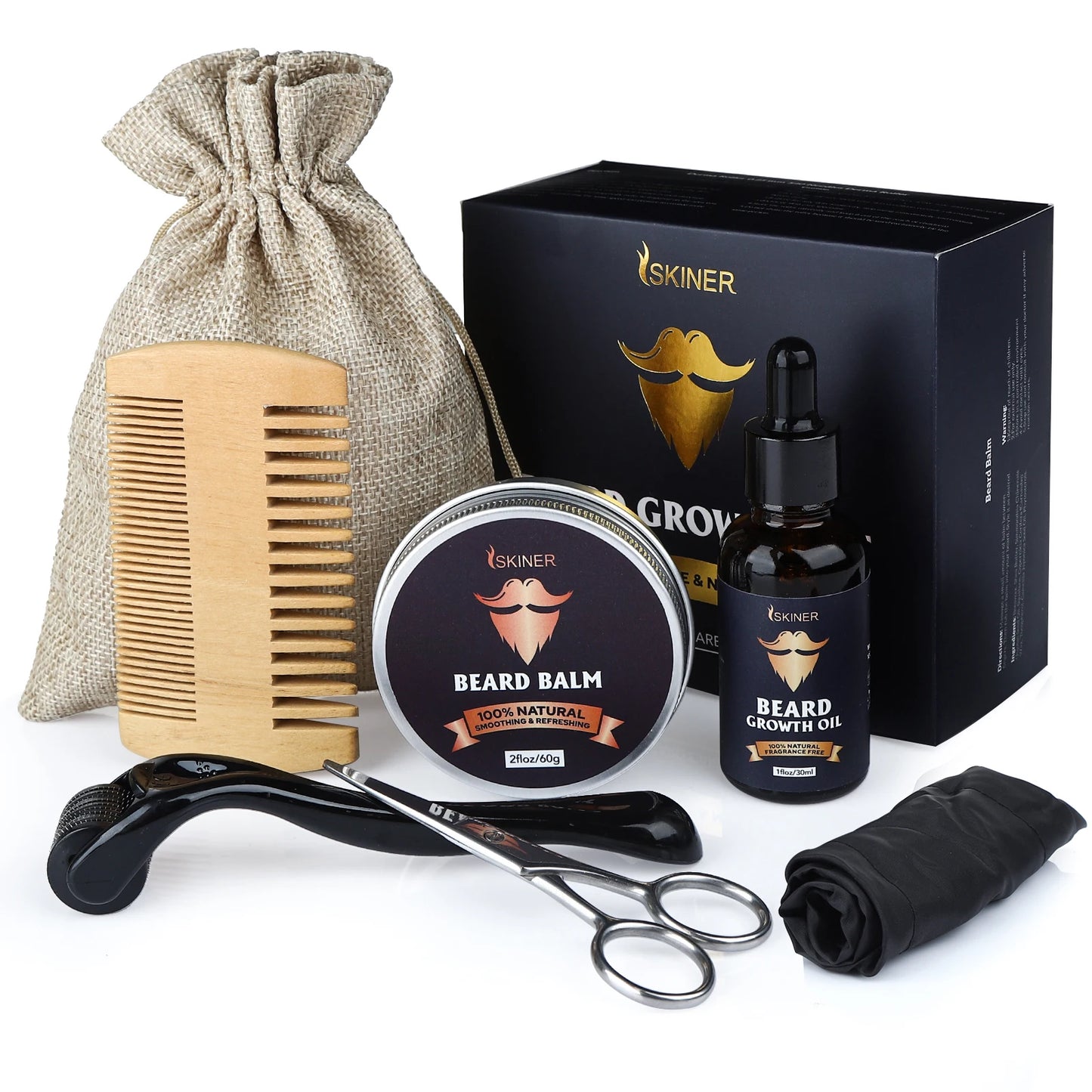 🧔 Kit de Soin Barbe Homme – Croissance & Entretien Complet