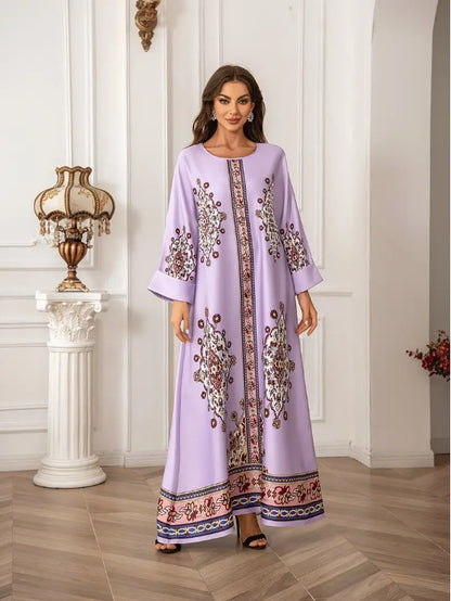 LaylaBloom™ – Abaya Élégante à Imprimé Floral